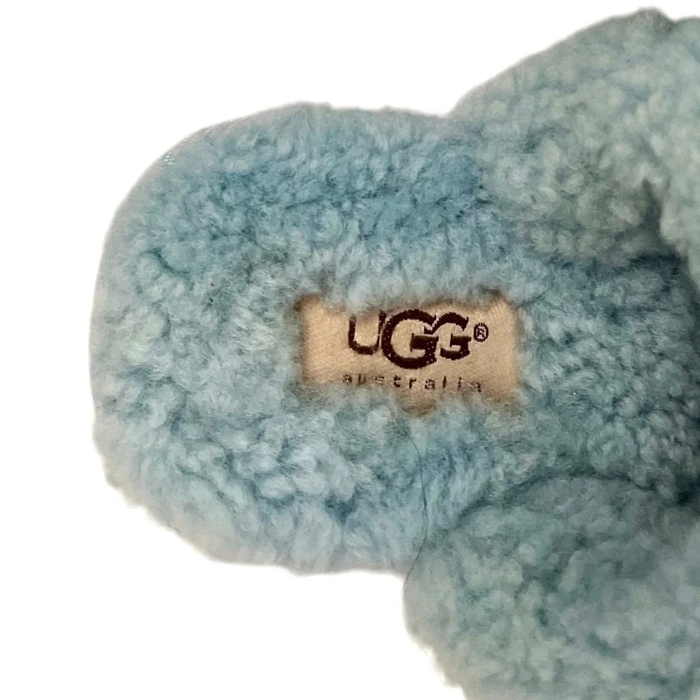 UGG Scuffita Sheepskin Slide Slippers in light blue